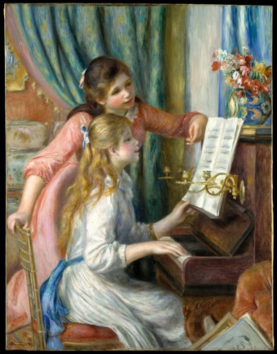 Zwei junge Mädchen am Klavier von Pierre Auguste Renoir